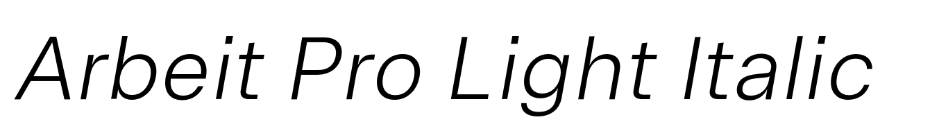 Arbeit Pro Light Italic